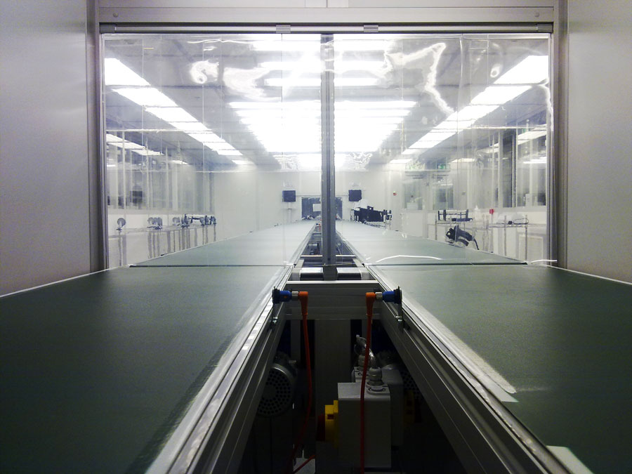 Apple Cleanrooms - twin product conveyor system