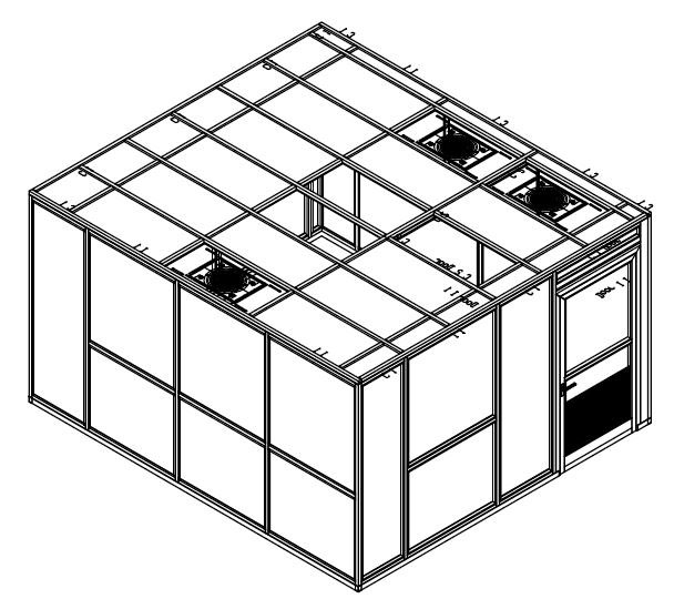 3D model system layout for the cleanroom construction